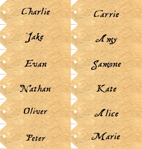 Scroll Small Favor Tags x12: THC1749: Mall Treasure Hunt