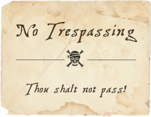 Old Paper No Trespassing Poster: THC1747 OUTDOOR puzzle clues