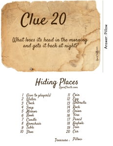 THC1702k: Clue 20 & Hiding Places: THC1702: Traditional Riddles