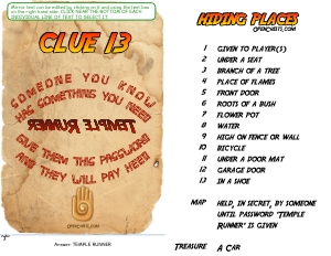 THC1779i: Clue 13 & hiding: THC1779 Outdoor Adventure Clues