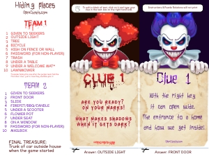 TTHC2704b: Hiding Places Clue 1s: TTHC2704: Teams Creepy Clowns