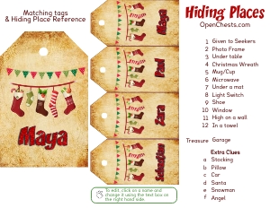 THC1752g: tags & hiding places: THC2707: Xmas Kids Vs Adults