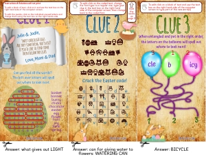 THC1808 Easter Egg Puzzle Clues design preview