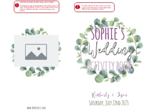 BK1101a: Letter Size (US) Wedding Booklet Front & Back Cover: BK1101 Wedding Book Eucalyptus