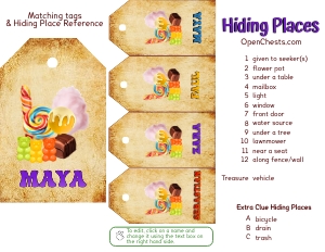 THC1809e: tags & hiding places: THC1809: Candy Quest Puzzles