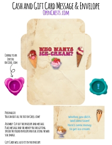 BOX1813 - Cash for Ice-cream Message & Envelope: THC1813_Icecream_outdoor_puzzles