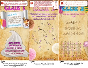 THC1813a: Ice-cream Clues 1-3: THC1813_Icecream_outdoor_puzzles