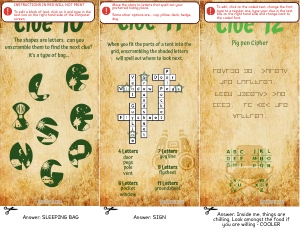 THC1814d: Camping Clues 10-12: THC1814 Camping Puzzle Clues