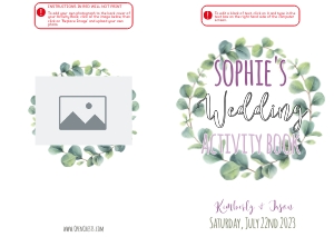 BK1101f: A4 Size Wedding Booklet From and Back Cover: BK1101 Wedding Book Eucalyptus