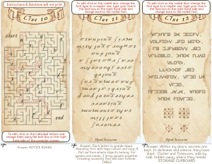 THC3101d: Clubhouse/Den Indoor Clues 10-12: THC3101 Indoor and Outdoor Puzzle Clues