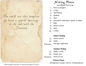 THC3101h: Hiding Place and Final note: THC3101 Indoor and Outdoor Puzzle Clues