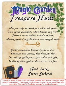 THC1810a: Magical Start: THC1810: Magical Garden Treasure Hunt