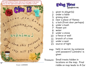 THC1810j: Magic Clue 13 & Hiding Reference: THC1810: Magical Garden Treasure Hunt