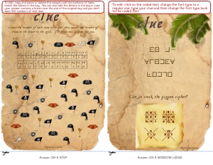 THC1818l: Extra Pirate Clues: Pirate Treasure Hunt with puzzles that can be edited