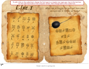 THC1818b: Pirate Clue 1: Pirate Treasure Hunt with puzzles that can be edited