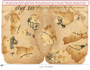 THC1818h: Pirate Clue 10: Pirate Treasure Hunt with puzzles that can be edited