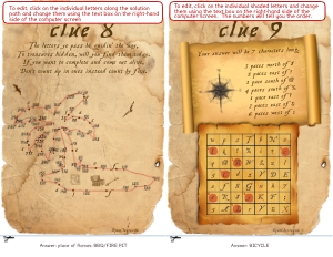 THC1818g: Pirate Clues 8 & 9: Pirate Treasure Hunt with puzzles that can be edited