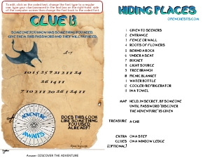 THC1819j: Clue 13 & Hiding Places: THC1819: Beach Adventure