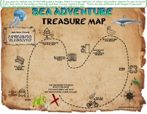 THC1819k: Sea Adventure Treasure Map: THC1819: Beach Adventure