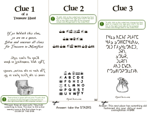 THC1786aa: Hotel Clues 1-3: THC1786 HOTEL Treasure Hunt Clues