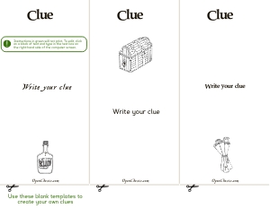 THC1786ag: Hotel Blank clues: THC1786 HOTEL Treasure Hunt Clues
