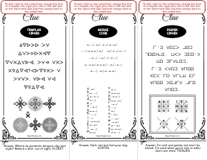 THC1846f: Extra Clues - Easy: THC1846 Black and White Cipher Hunt