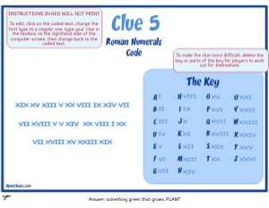 THC1761e: Maths Clue 5 Roman Numerals: Maths Game for older kids puzzle Scavenger Hunt Clues