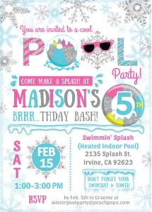 Ed46 Brrrthday Pool Party (WB, Glitter, Pink) design preview