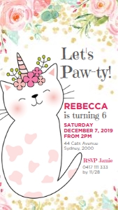 Let's Paw-ty - E-Invite design preview