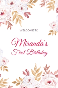 Miranda - Welcome Sign 24x36": Floral Welcome Sign - MIRANDA