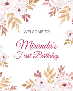 Miranda - Welcome Sign 8x10": Floral Welcome Sign - MIRANDA