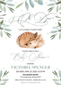 Oh Deer BS Invitation - DEER design preview