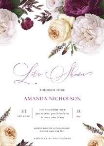 Purple Floral BS Invitation design preview