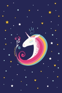 Blue Unicorn Backside - 4x6": Blue Unicorn Invitation
