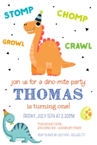 Dinosaur Invite - DN20 design preview