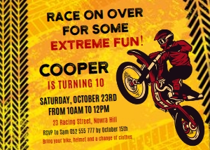 Dirty Bike Invitation - 5x7": Motocross Birthday Invitation