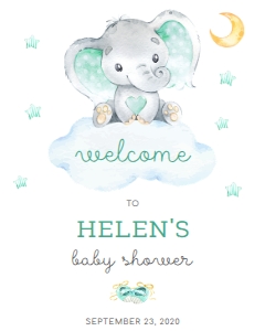 Mint Elephant - Welcome Sign 8x10": Elephant Welcome Sign - ME20