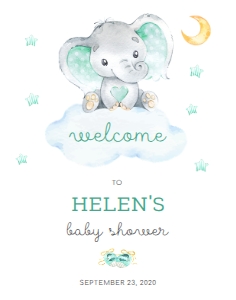 Mint Elephant - Welcome Sign 11x14": Elephant Welcome Sign - ME20