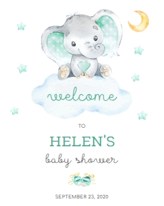 Mint Elephant - Welcome Sign 16x20": Elephant Welcome Sign - ME20