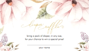 Diaper Raffle Ticket - FLB19: Floral BS Diaper Raffle Sign + Ticket