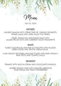 Greenery Menu - 5x7" design preview
