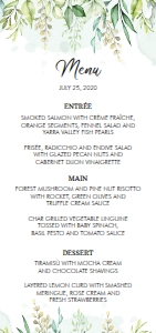 Greenery Menu - DL design preview