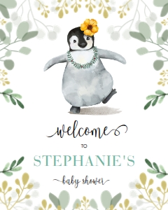 Penguin Welcome Sign - PBY01 design preview