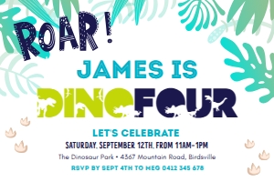 DinoFOUR - Invitation design preview