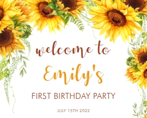 Sunflower Birthday - Welcome Sign design preview