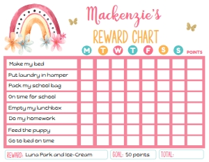 Rainbow Reward Chart design preview
