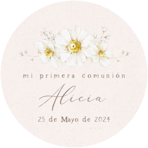 201 Etiqueta Redonda Daisy 3,8: 6570911891640