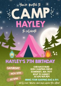 Camping girl design preview