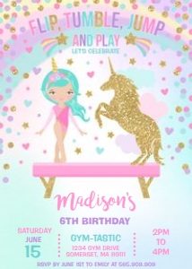 Gymnastics Rainbow Unicorn 3 design preview