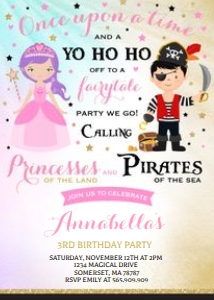 Princess Pirate purple coloured background design preview
